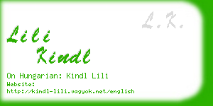 lili kindl business card